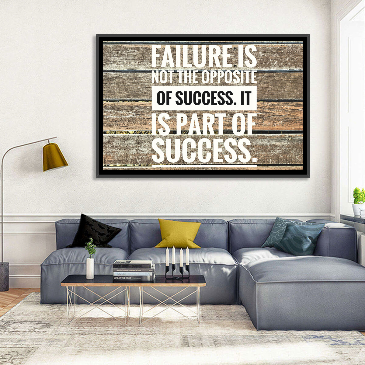 Failure Is Part of Success Rustic Typography Wall Art
