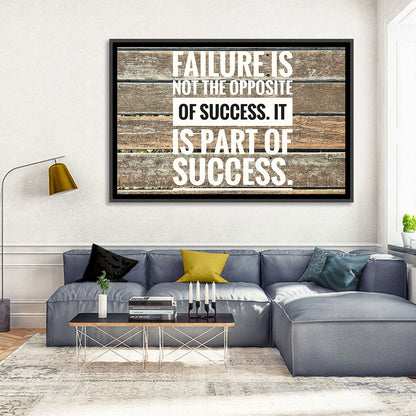Failure Is Part of Success Rustic Typography Wall Art