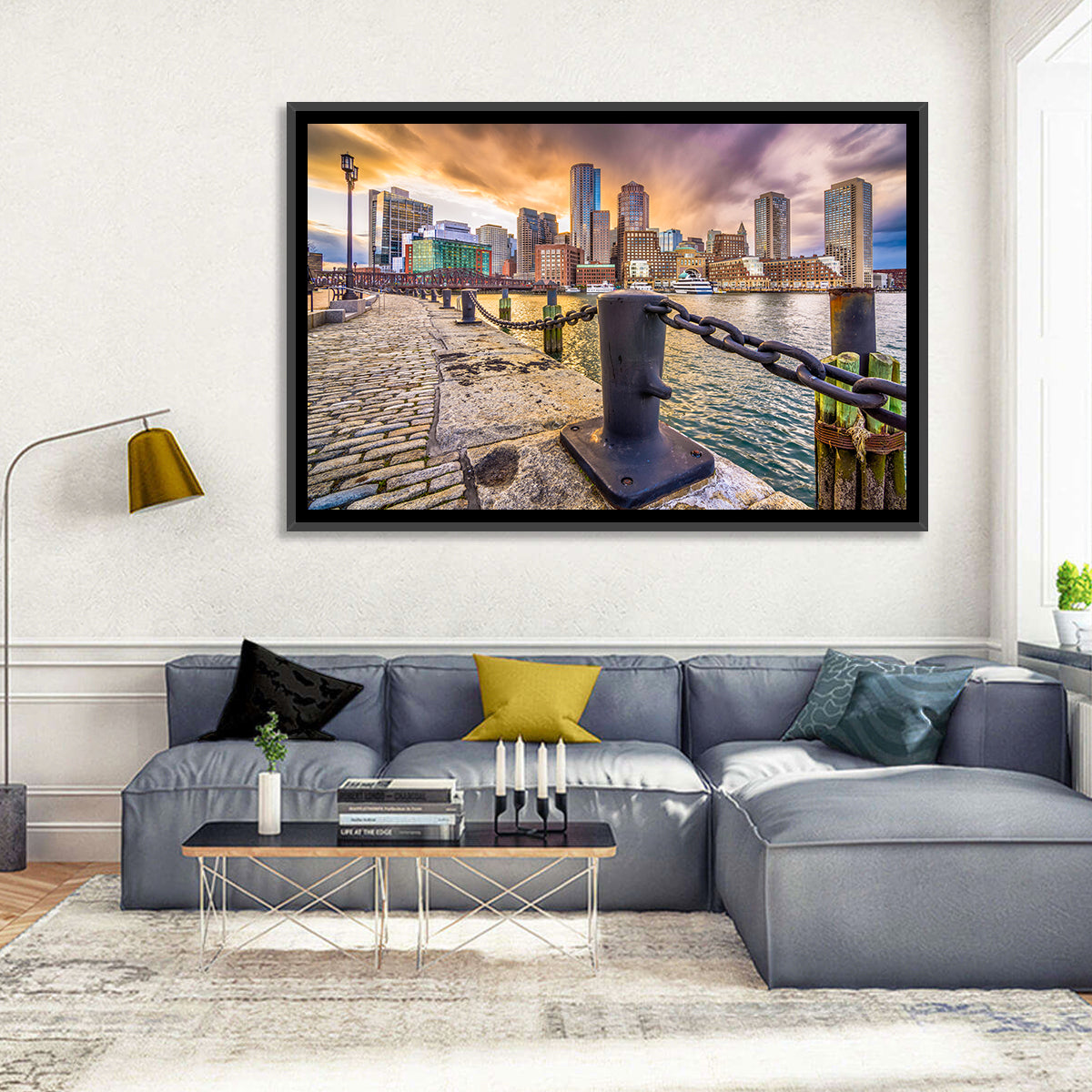Boston Harbor at Dusk Wall Art