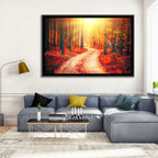 Golden Path Through Autumn Woods Wall Art