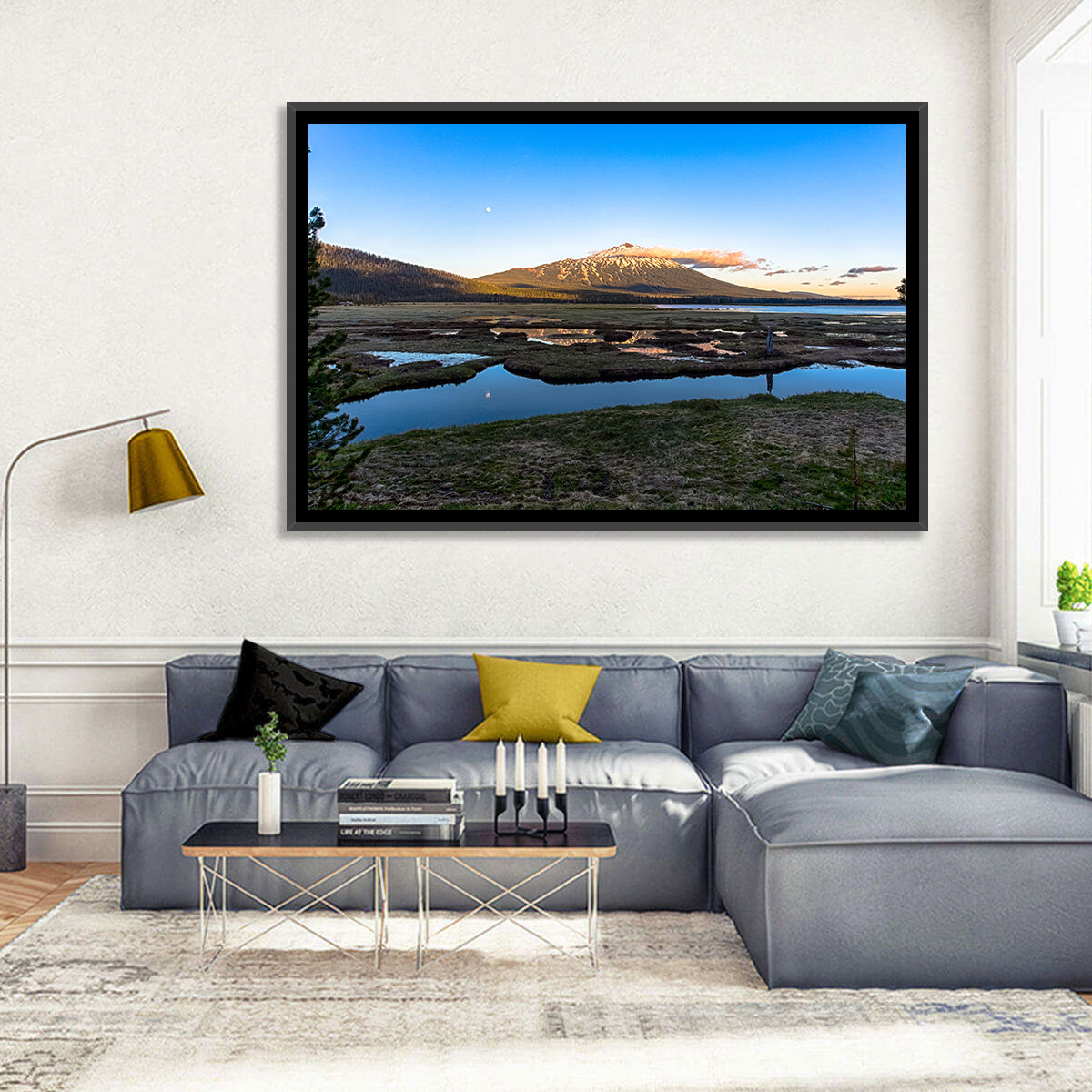 Mount Bachelor Moonlit Sunset Wall Art