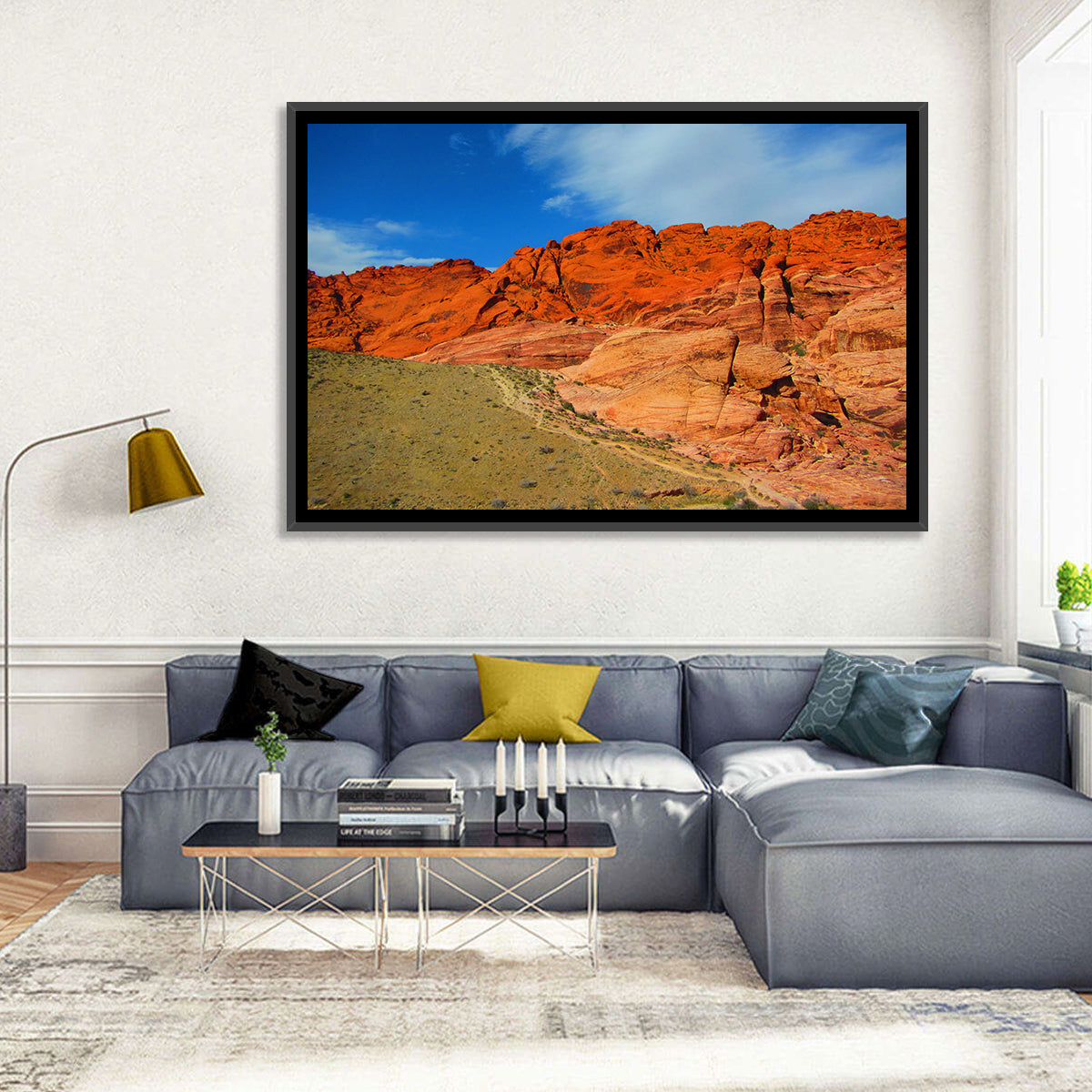 Red Rock Canyon Trail Wall Art in a room, landscape
