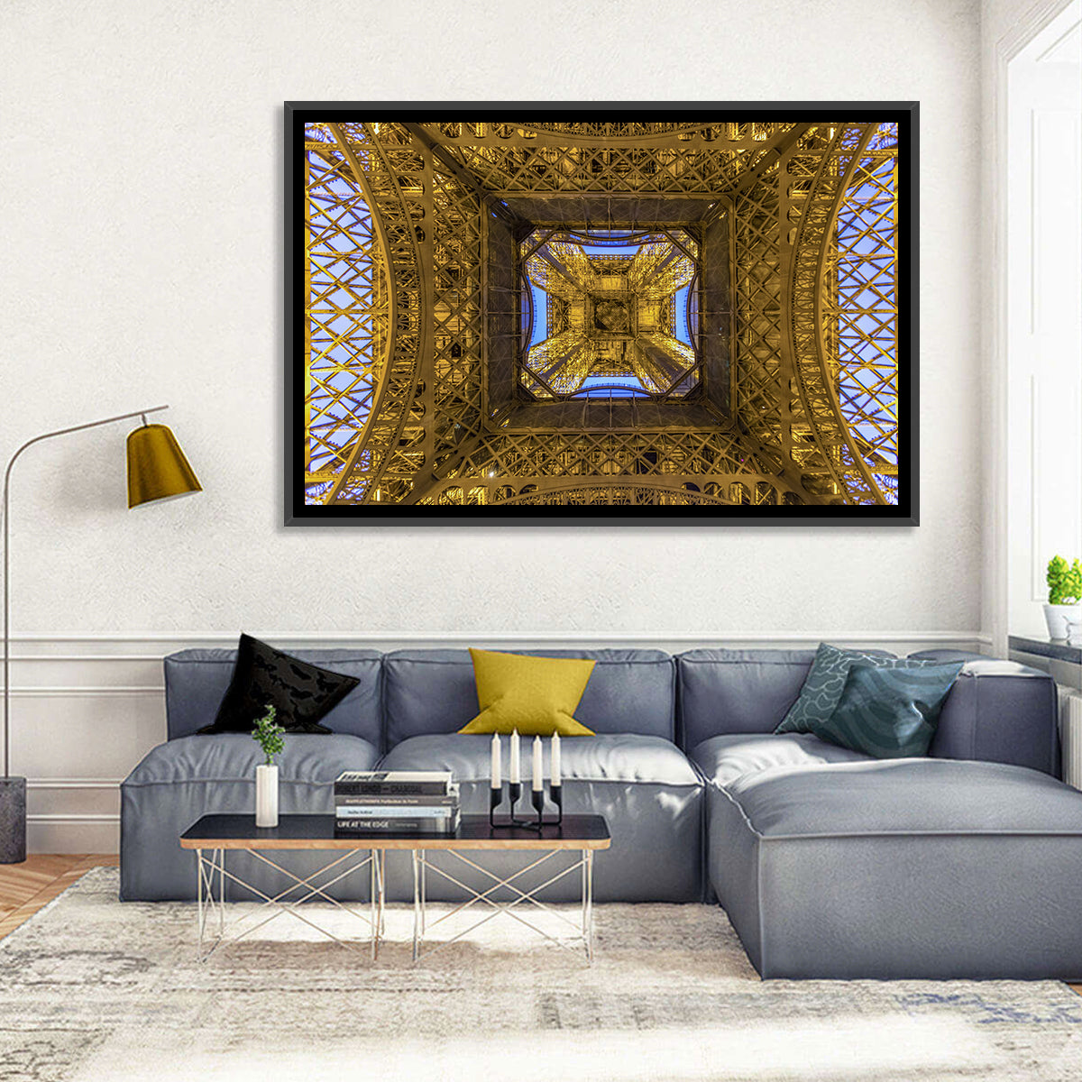Eiffel Tower Lattice at Dusk Wall Art