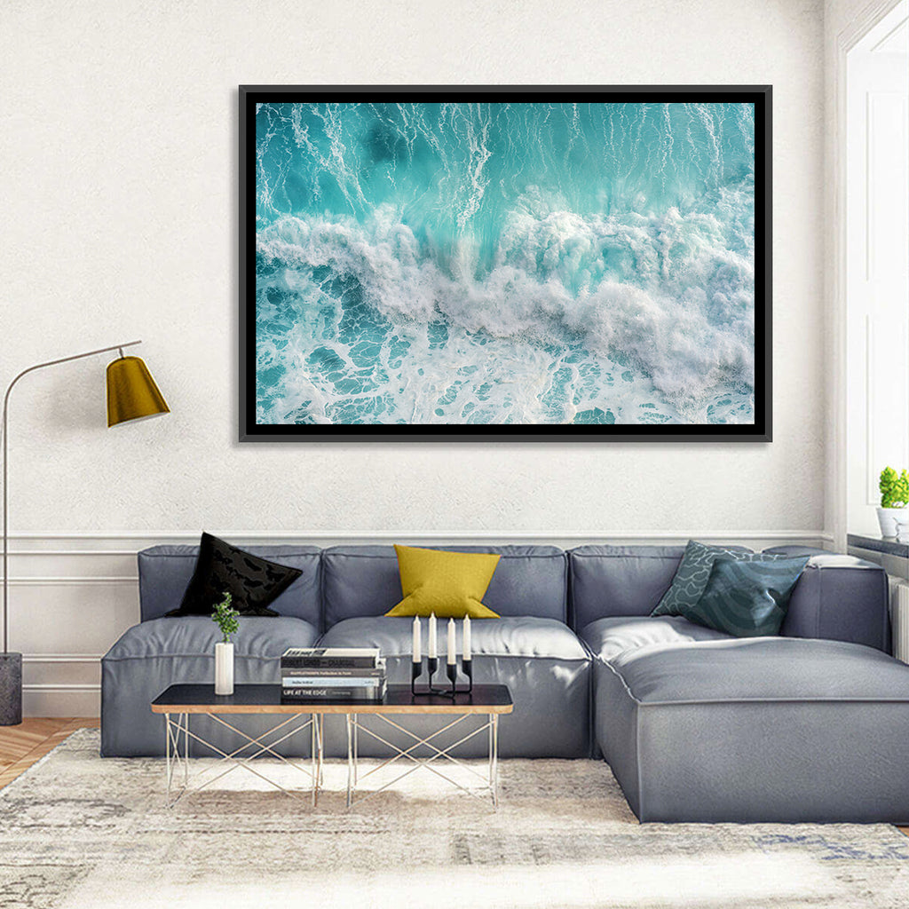 Top Down Turquoise Wave Wall Art