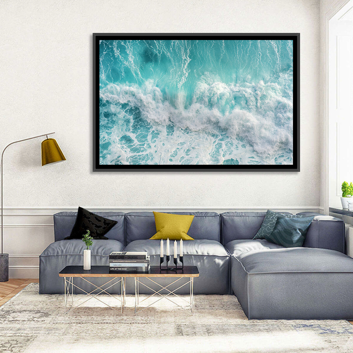 Top Down Turquoise Wave Wall Art