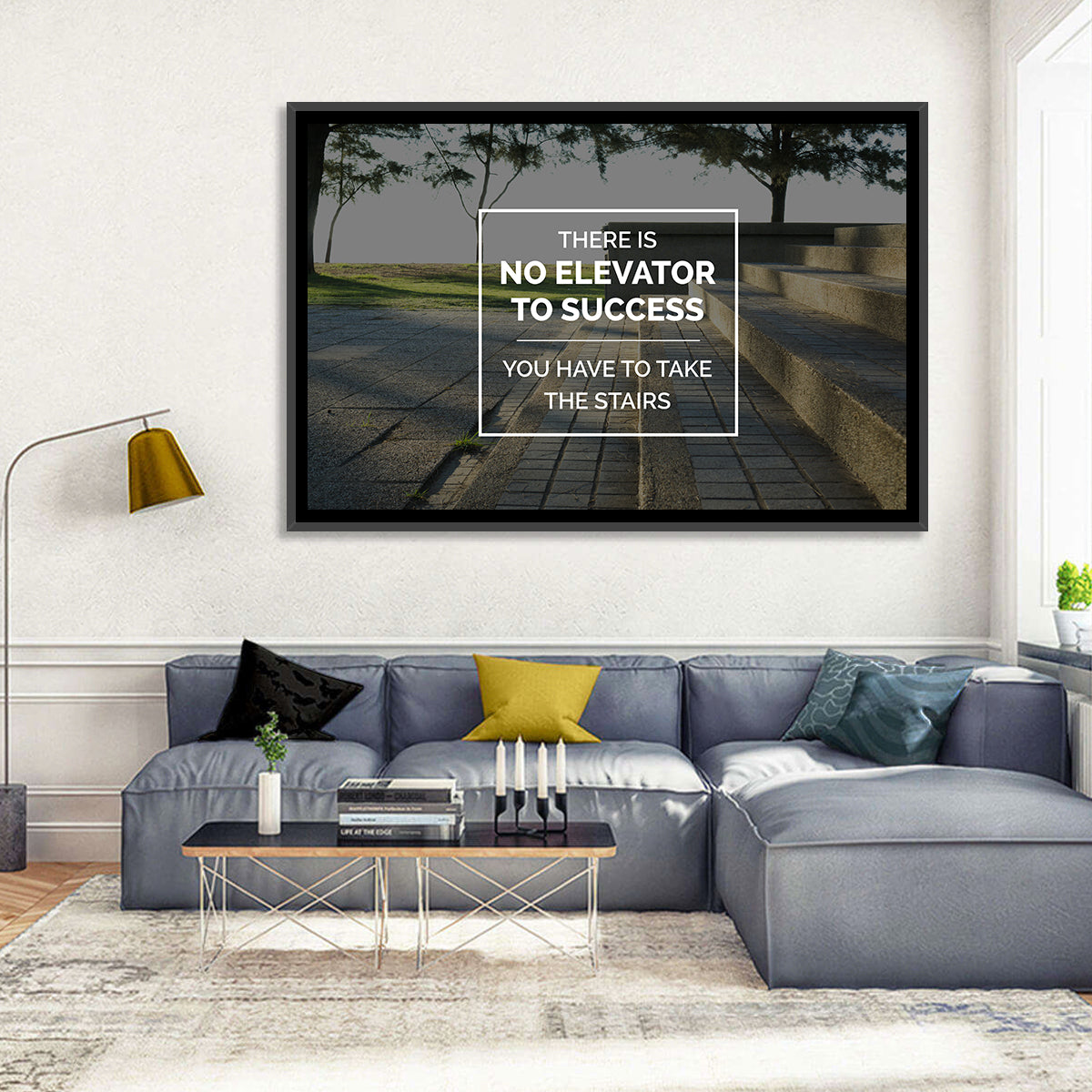There Is No Elevator to Success Wall Art in a room, landscape