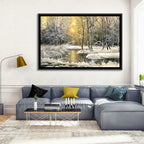 Sunlit Winter Cabin Wall Art