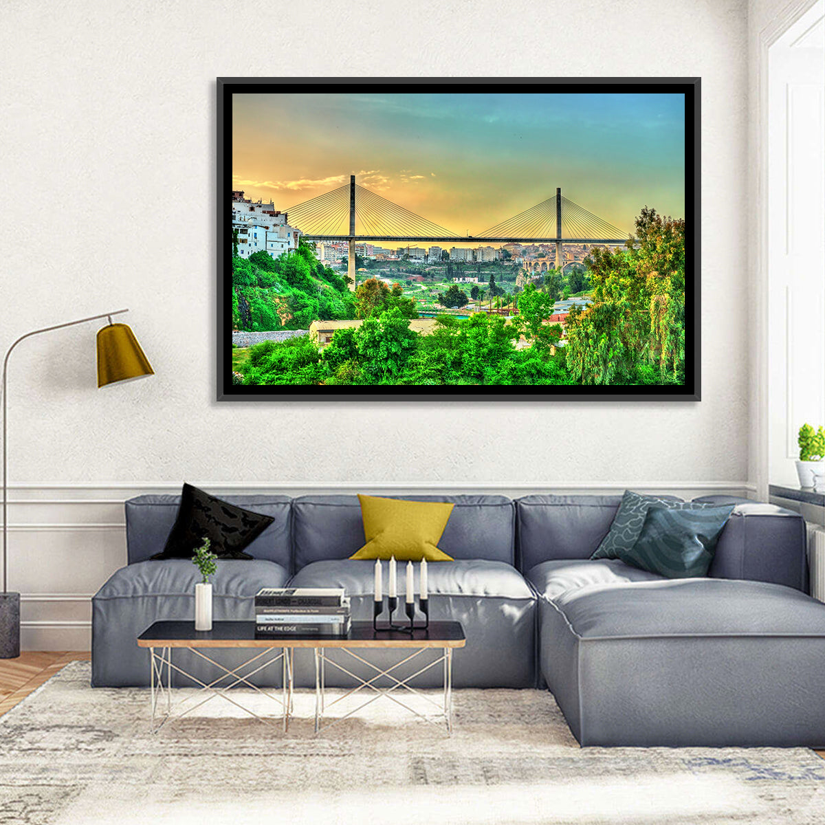 Salah Bey Viaduct at Golden Hour Wall Art in a room, landscape