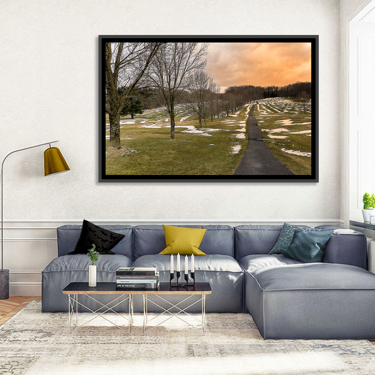 Roscoe Conkling Park Winter Path Wall Art