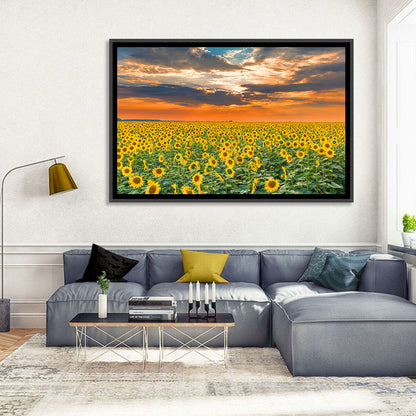 Golden Hour Sunflower Field Wall Art