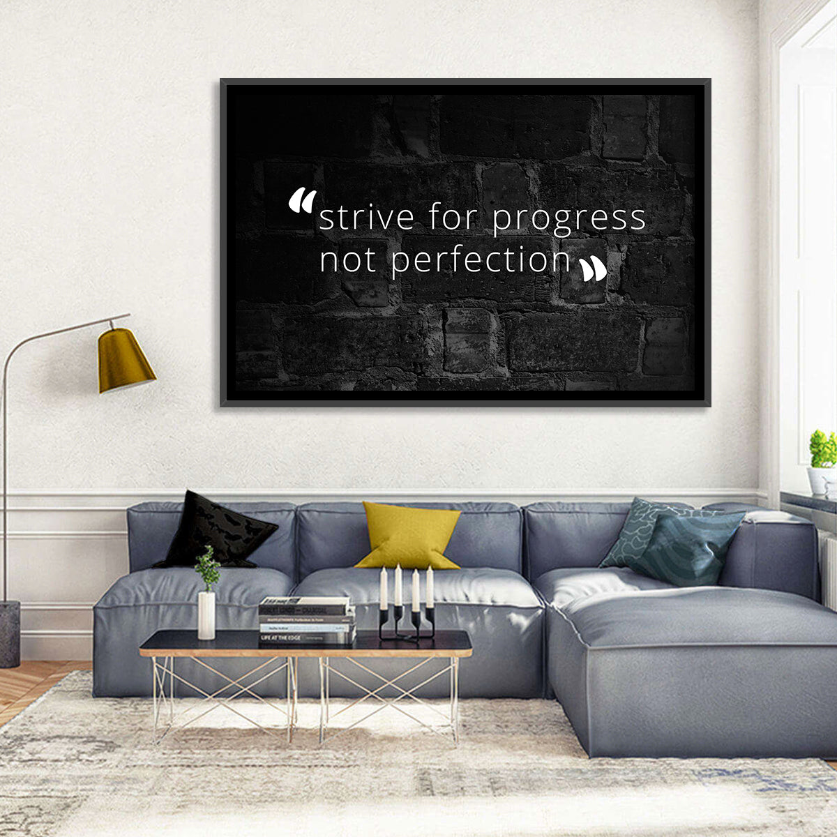 Strive for Progress Brick Typography Wall Art