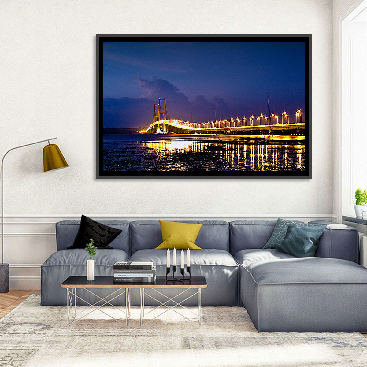 Suramadu Bridge at Dusk Wall Art
