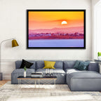 Golden Salt Lake Sunset Wall Art