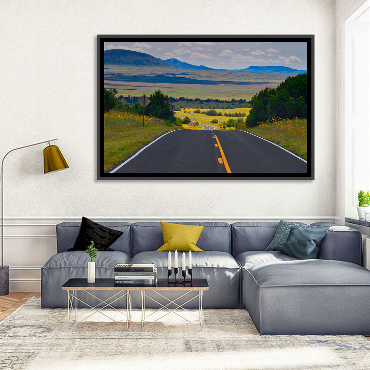 New Mexico Highway Wall Art in a room, landscape