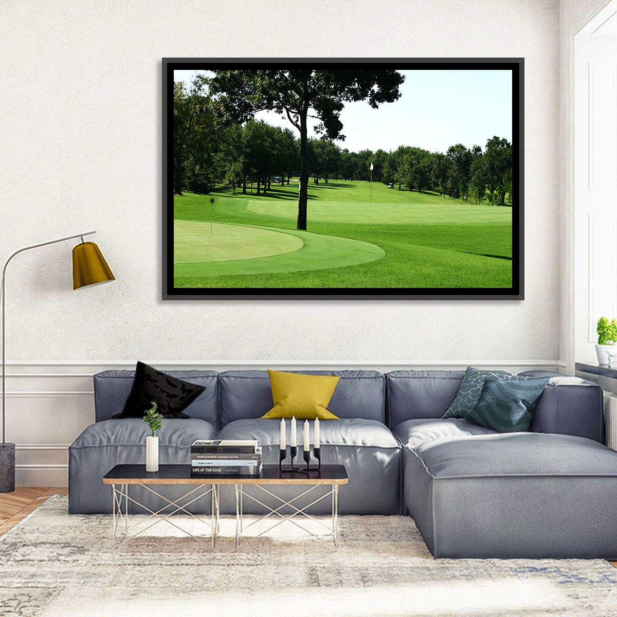 Oklahoma Golf Course Greens Wall Art in a room, landscape