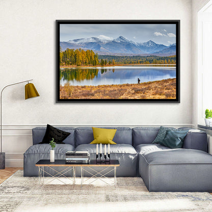 Autumn Mountain Lake Reflection Wall Art
