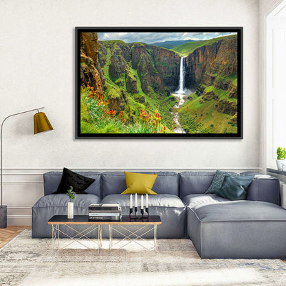 Maletsunyane Falls with Torch Lilies Wall Art