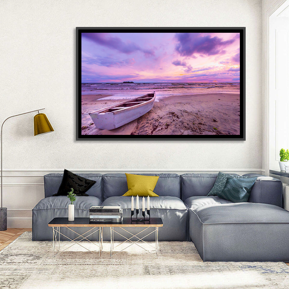Boat at Lake Malawi Sunset Wall Art