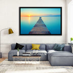 Wooden Footbridge at Sunset Wall Art