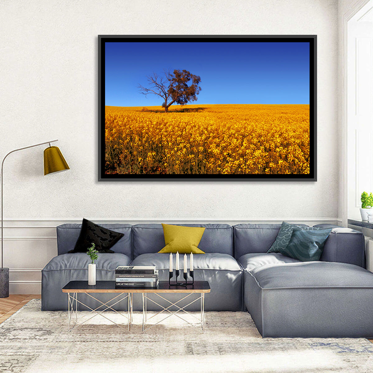 Canola Field with Lone Tree Wall Art