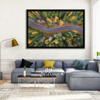 Aerial Autumn Forest Road Wall Art