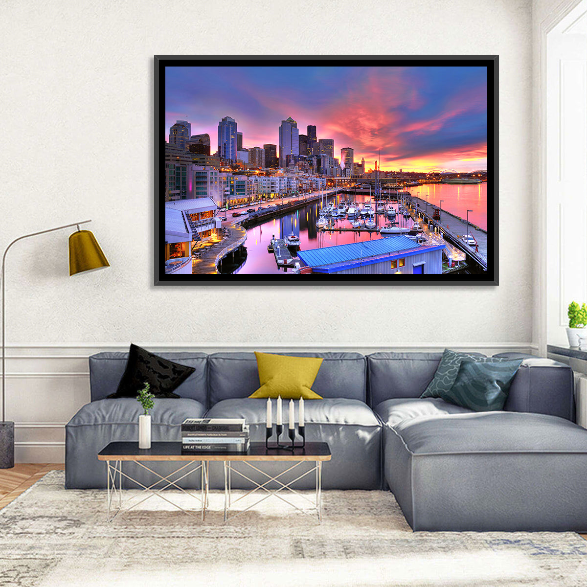 Seattle Skyline at Sunset Wall Art