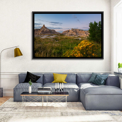 Badlands Golden Hour Meadow Wall Art