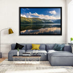Golden Mist Mountain Lake Wall Art