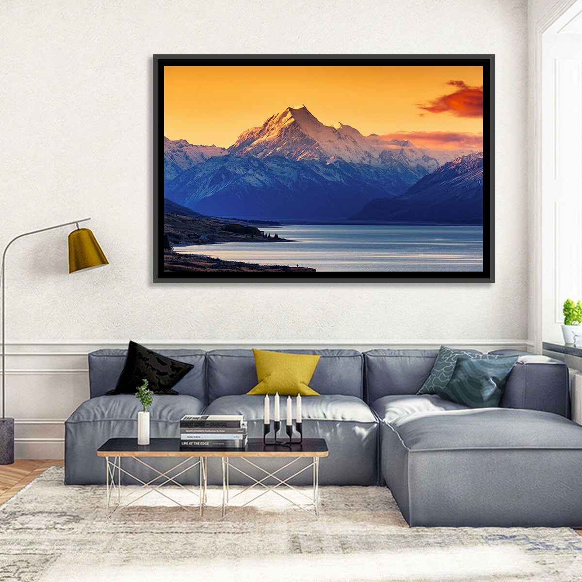 Aoraki Mount Cook Over Lake Pukaki Wall Art