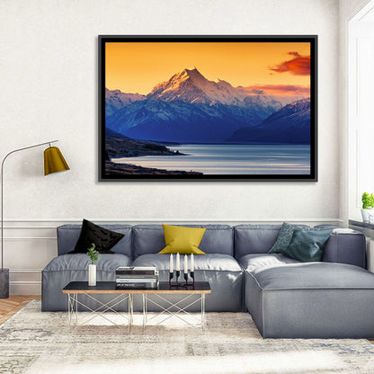 Aoraki Mount Cook Over Lake Pukaki Wall Art