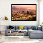 Santiago Skyline at Sunset Wall Art