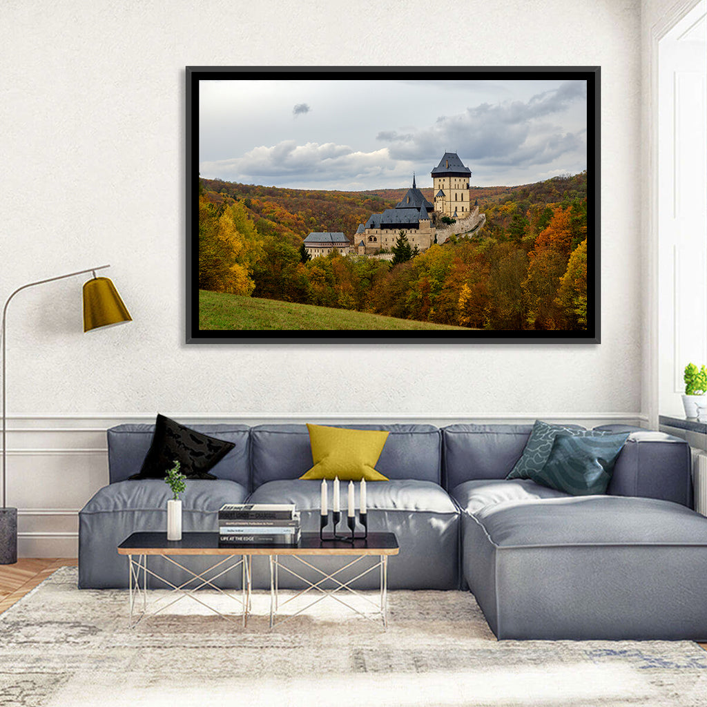Karlštejn Castle in Autumn Forest Wall Art