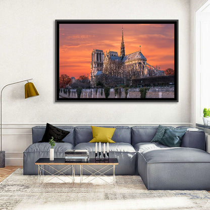 Notre-dame Cathedral at Golden Hour Wall Art