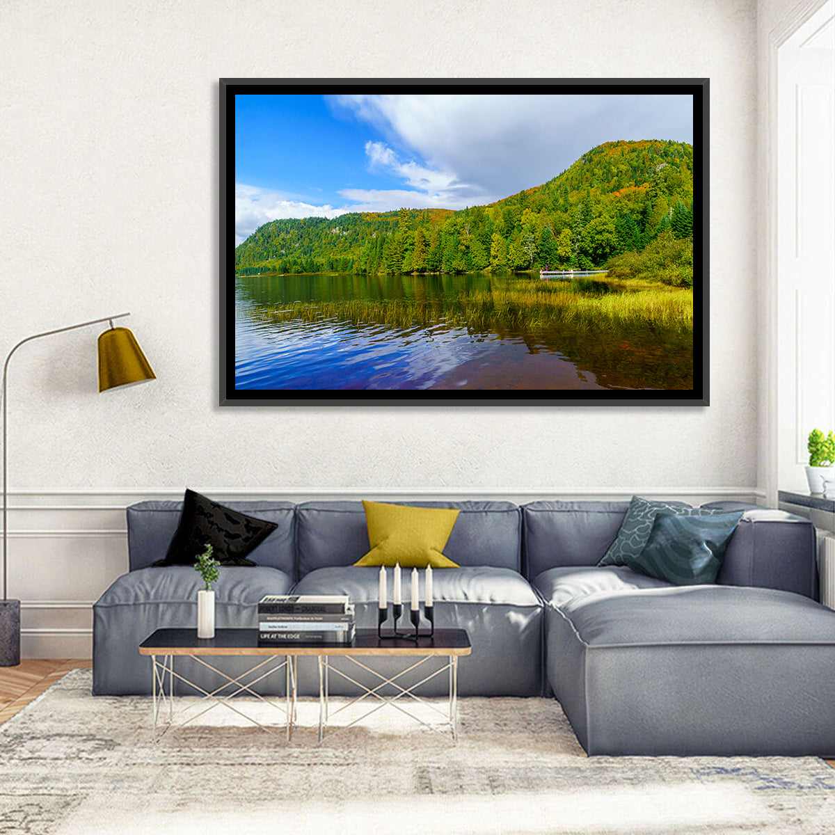 Monroe Lake Wall Art in a room, landscape