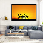 Savanna Giraffes at Sunset Wall Art