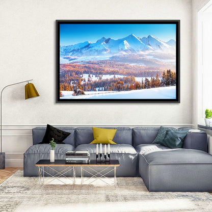 Snowy Mountain Peaks at Sunrise Wall Art
