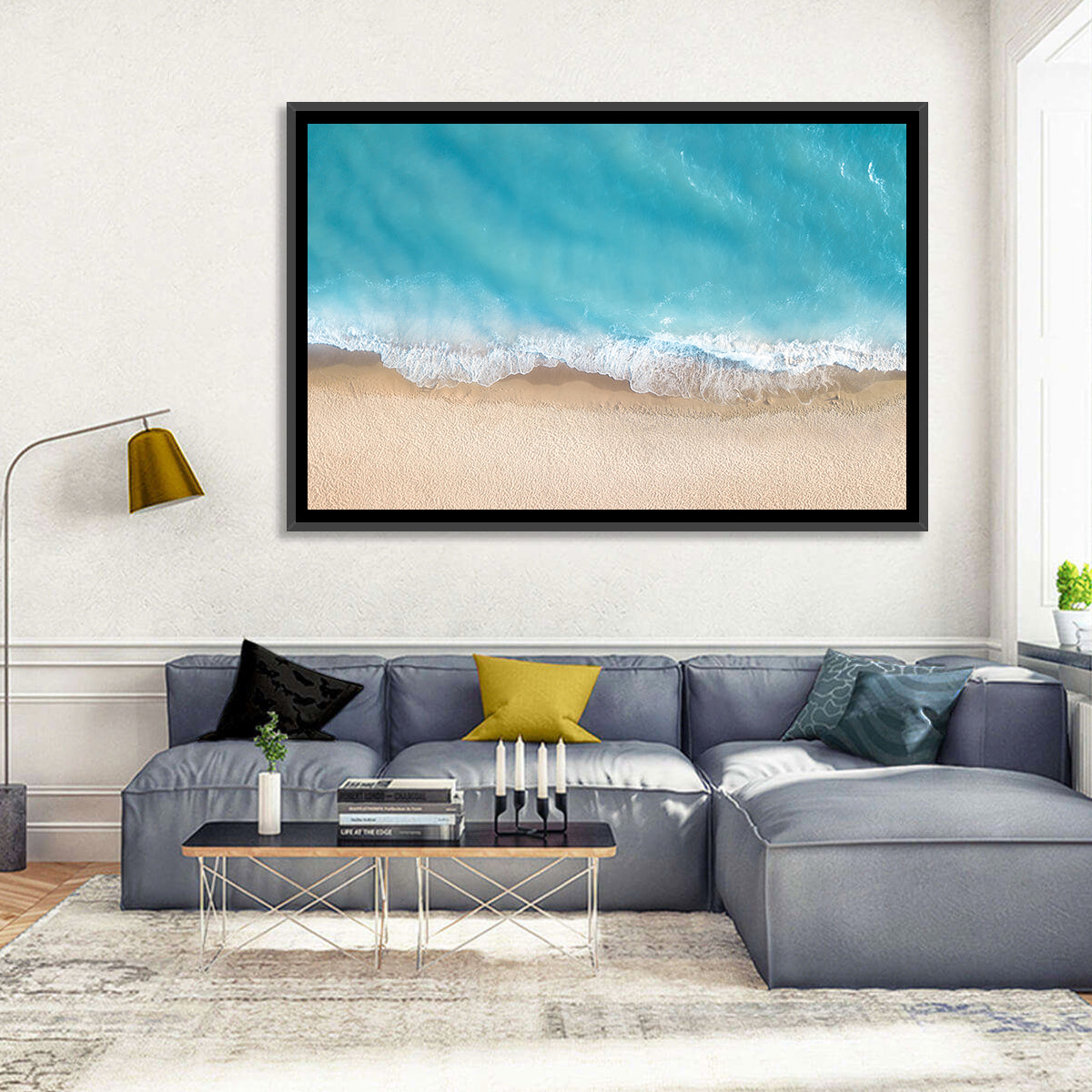 Top-down Turquoise Beachscape Wall Art