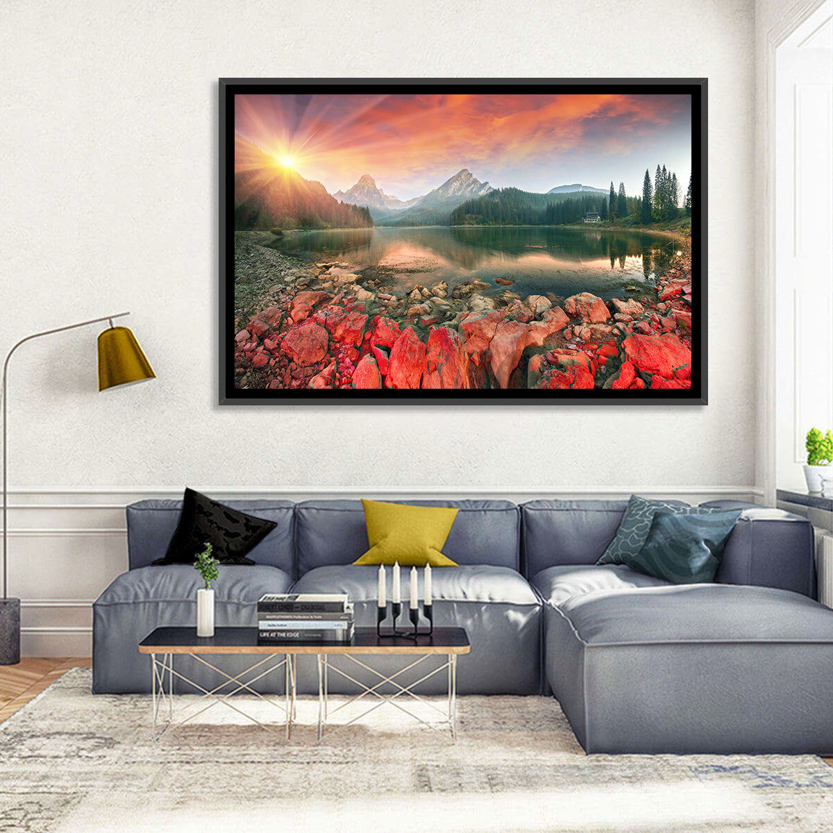Obersee Sunrise Over Red Rocks Wall Art