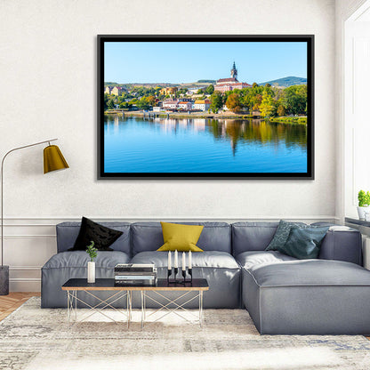 Roudnice Castle Riverbank Reflections Wall Art