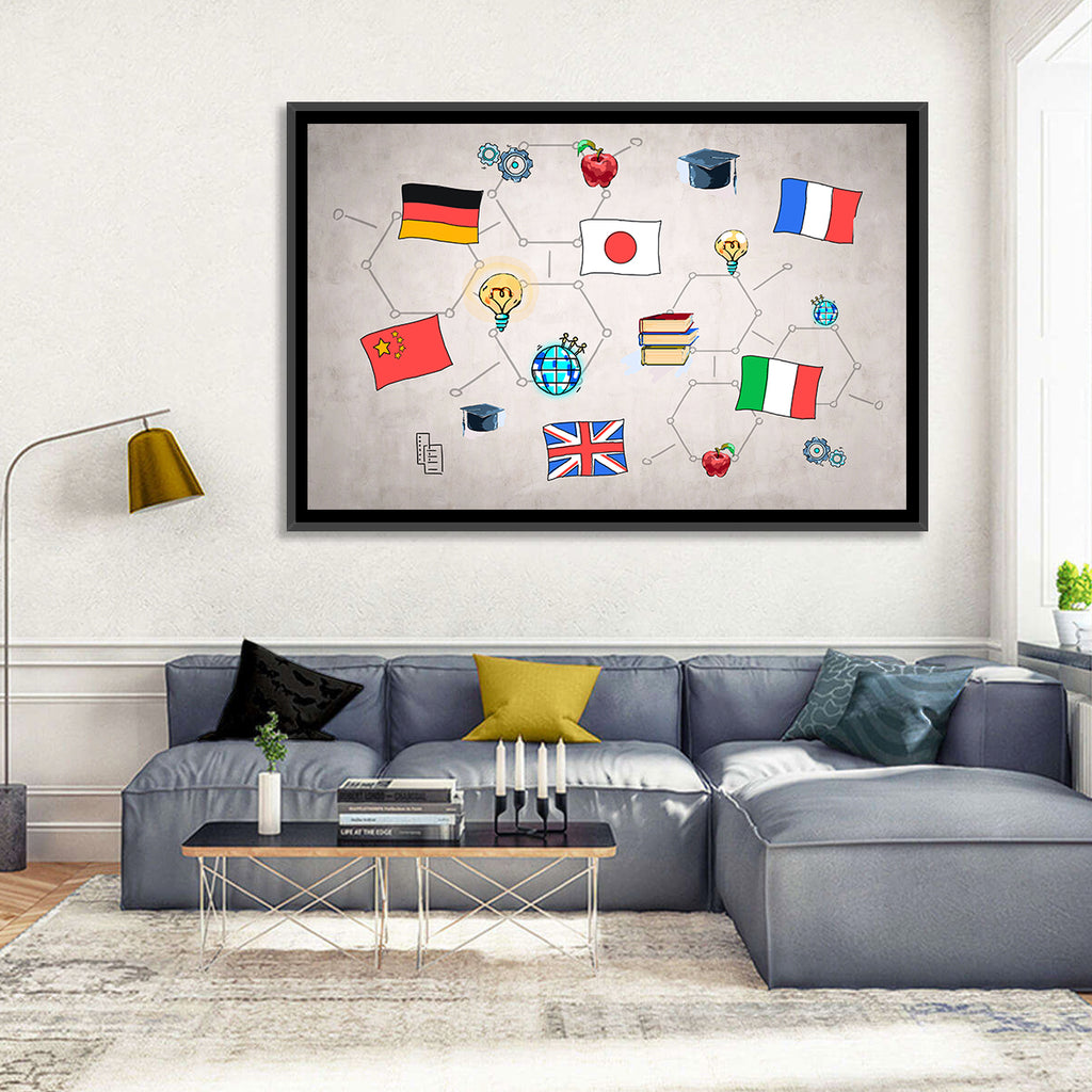 Global Flags Network Wall Art
