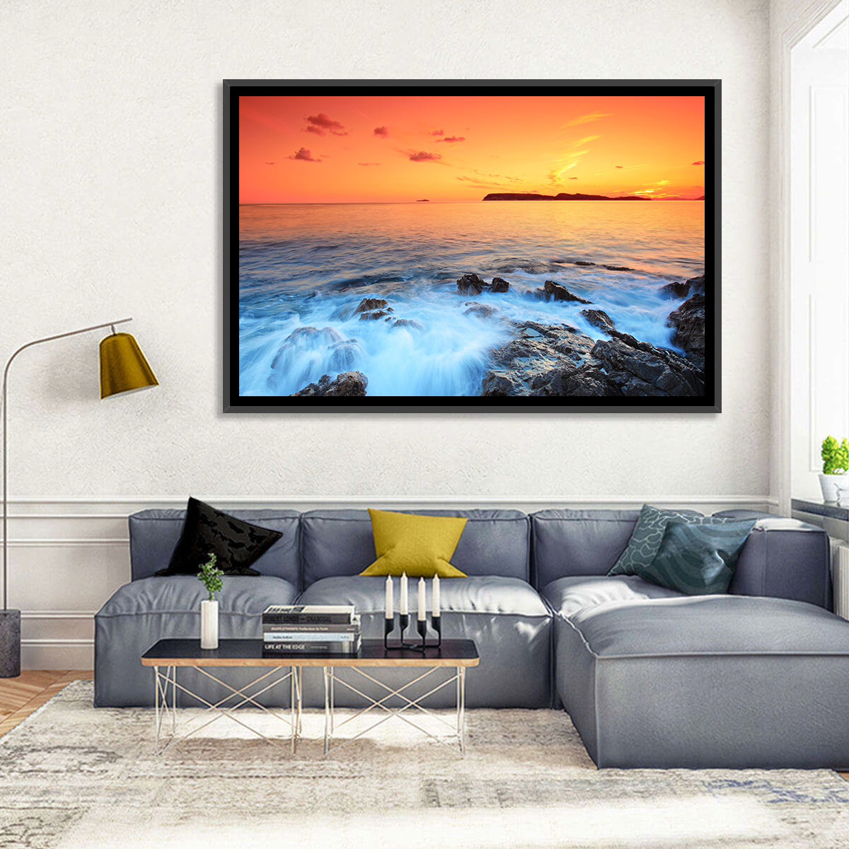 Dubrovnik Sunset Over Rocky Shore Wall Art