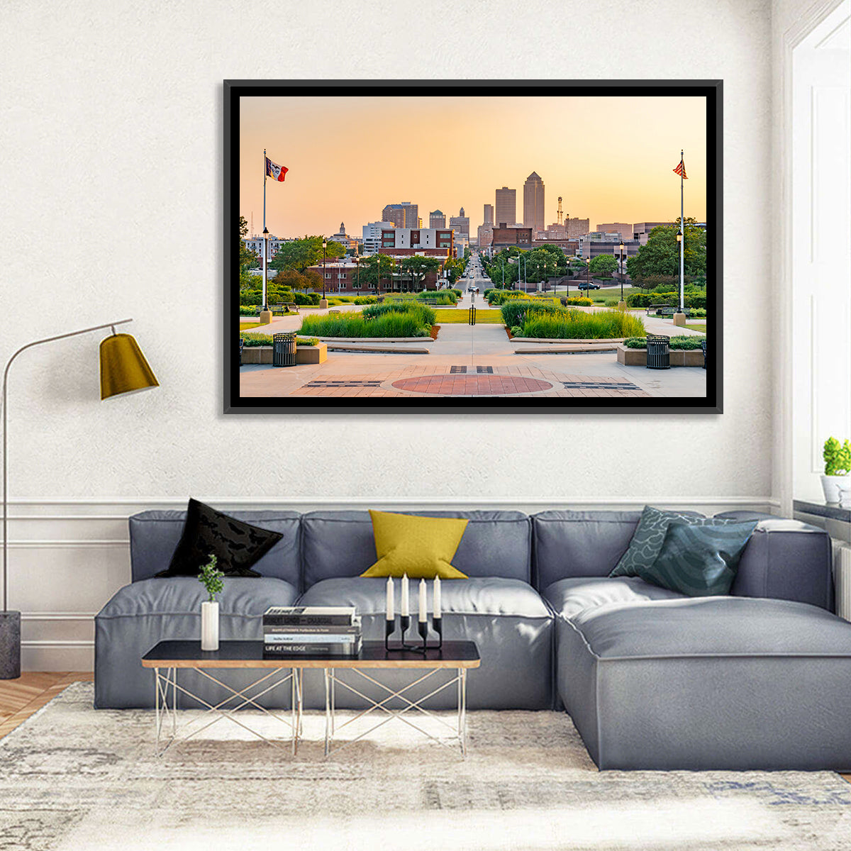 Des Moines Golden Hour Skyline Wall Art
