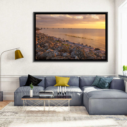Lake Okeechobee Rocky Shore Sunset Wall Art