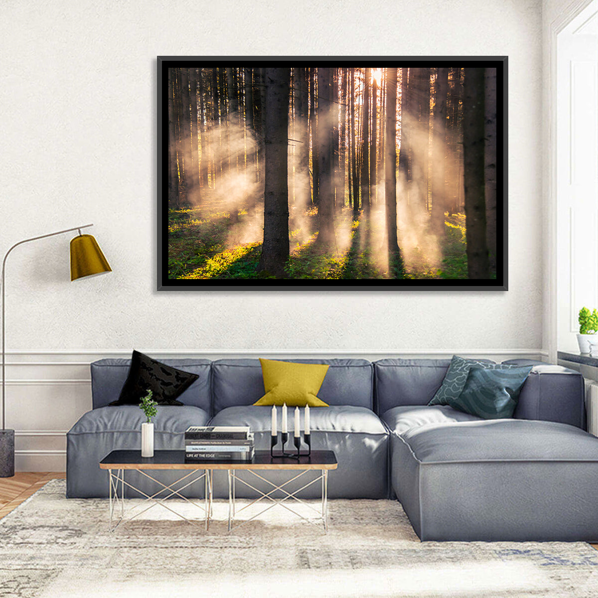 Sunrise Through Misty Forest Wall Art