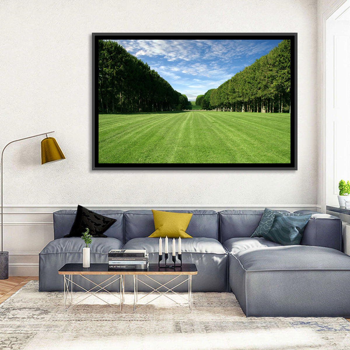 Tree-lined Manicured Lawn Wall Art in a room, landscape