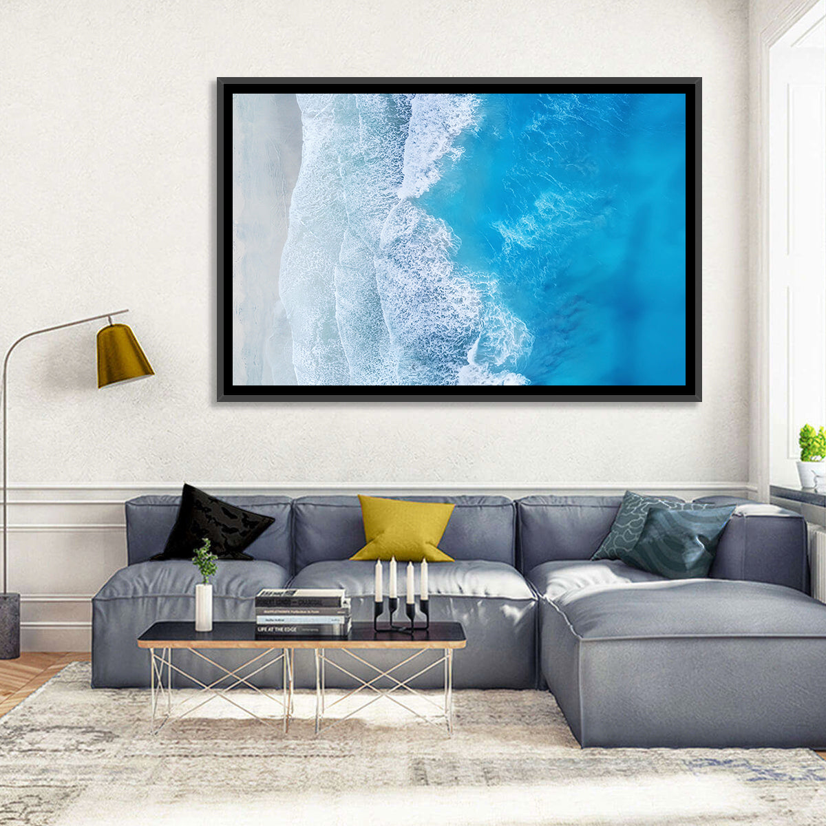 Aerial Turquoise Beach Waves Wall Art