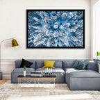 Aerial Snowy Evergreen Canopy Wall Art