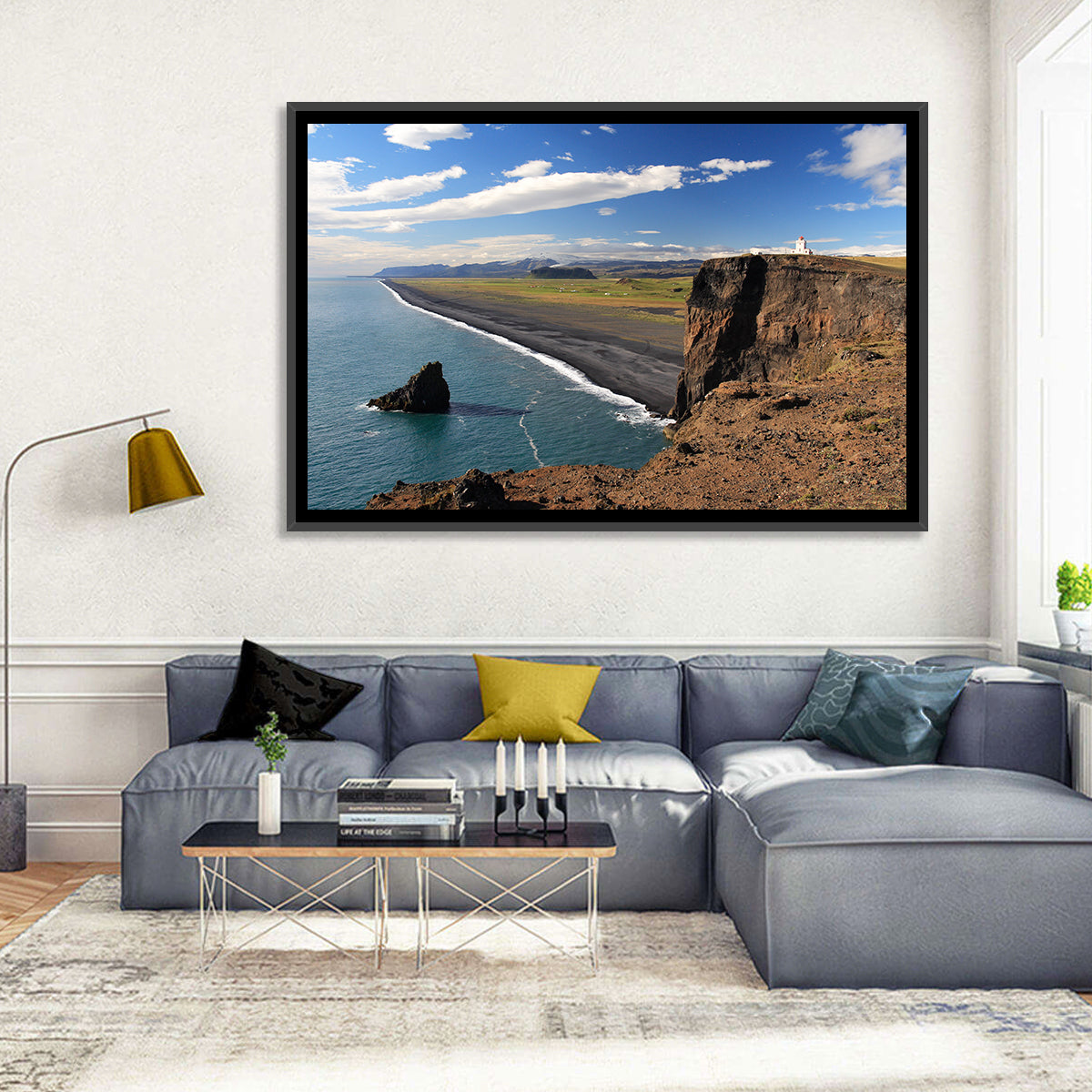 Dyrhólaey Black Sand Beach and Sea Stack Wall Art