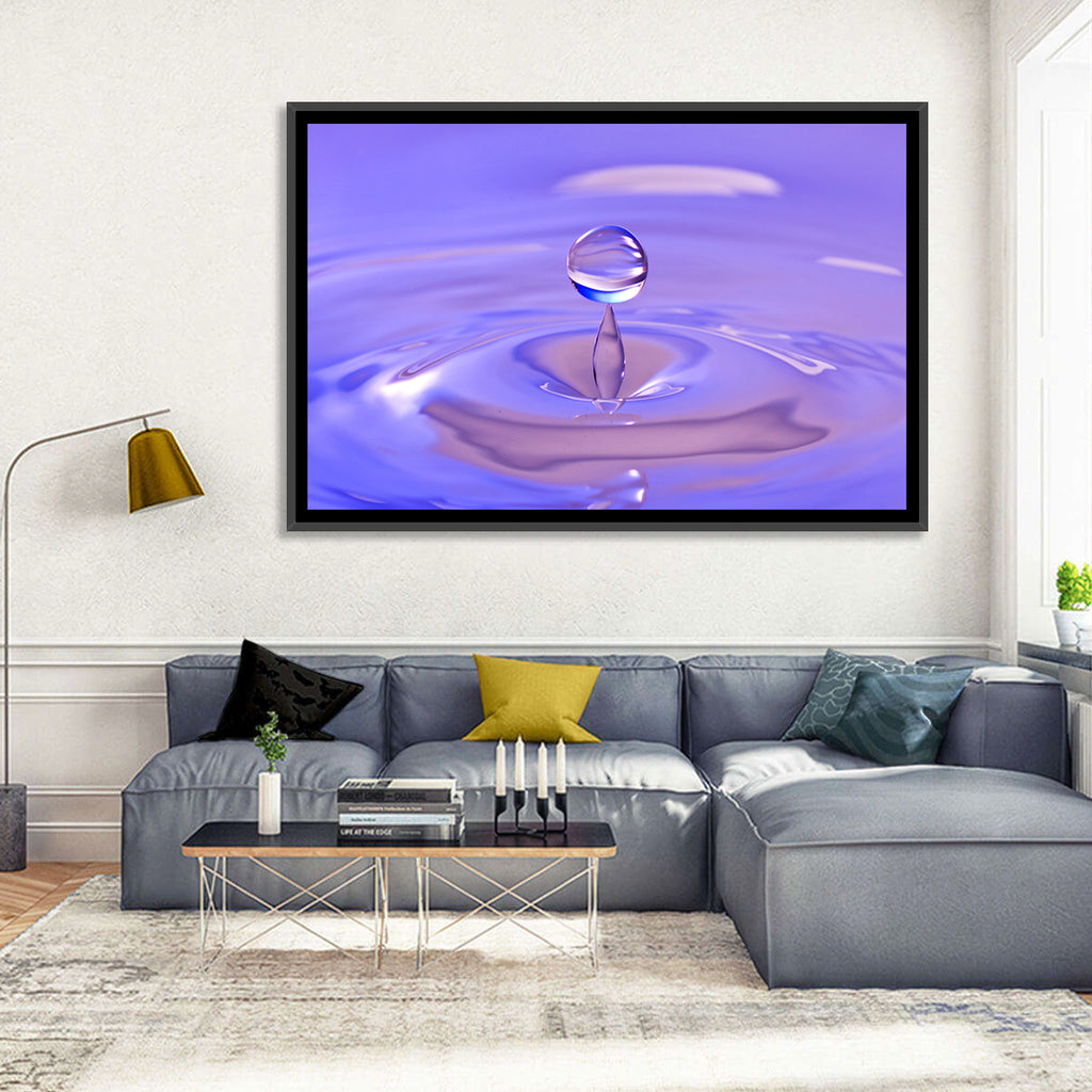 Purple Water Droplet Splash Wall Art