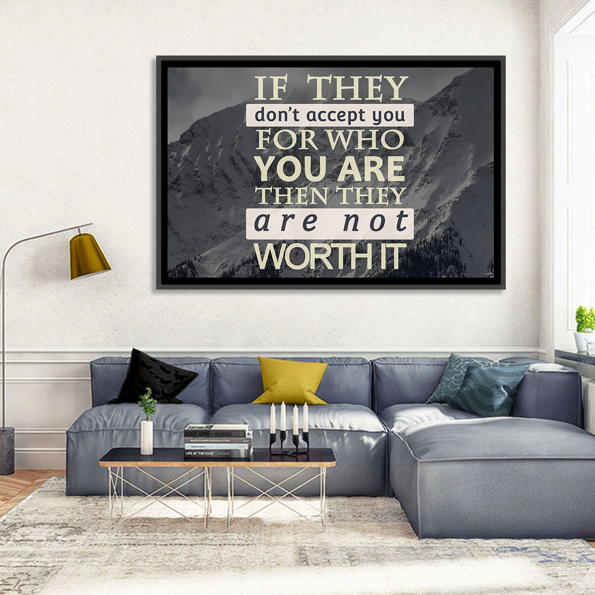 They Are Not Worth It Wall Art in a room, landscape